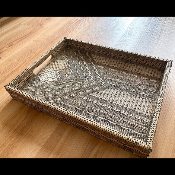 Home Goods Other - HOME GOODS BEIGE BLACK WOVEN SERVING TRAY